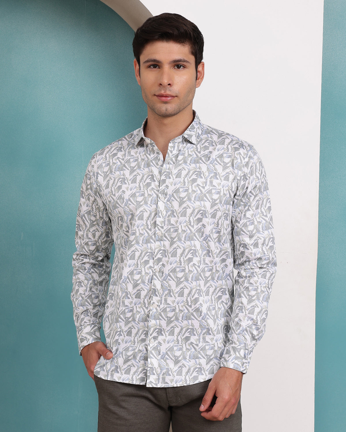 Arte Grey Green Shirt